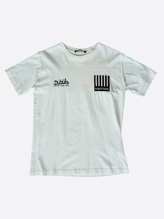 Louis Vuitton White Barcode Logo T-Shirt