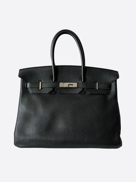 Hermès Black Clemence Birkin 35