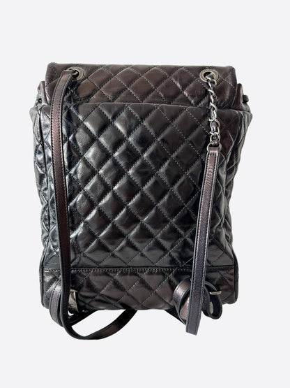 Chanel Black Quilted Glazed Calfskin Mountain Backpack