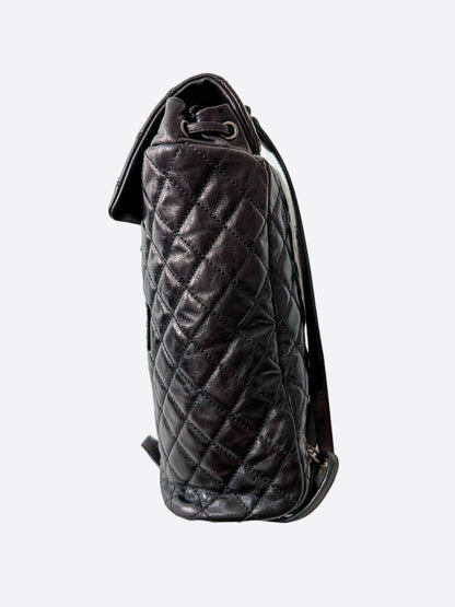 Chanel Black Quilted Glazed Calfskin Mountain Backpack