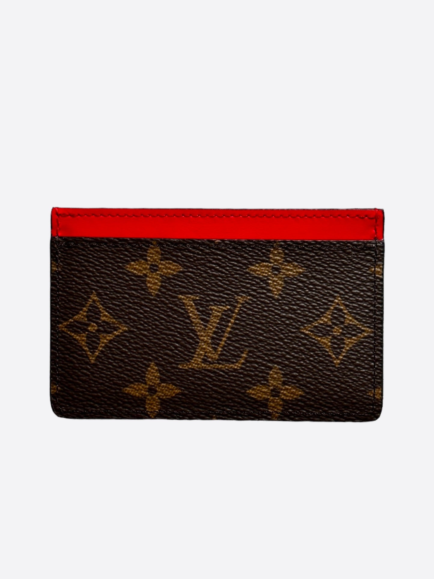 Louis Vuitton Red & Brown Monogram Cardholder