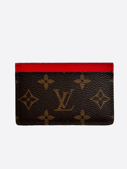 Louis Vuitton Red & Brown Monogram Cardholder