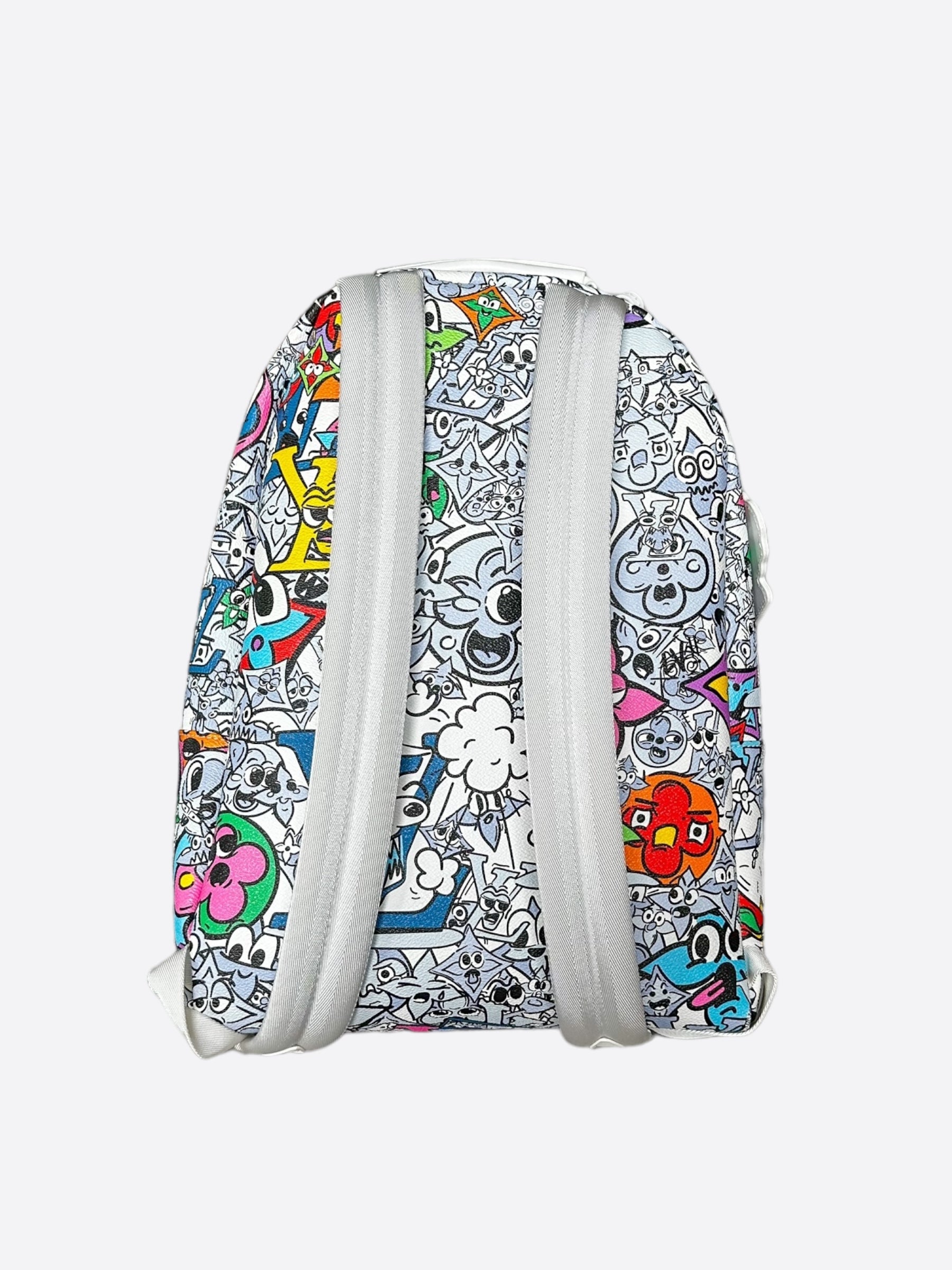 louis vuitton cartoon backpack Louis Vuitton White Comic Monogram Multipocket Backpack – Savonches