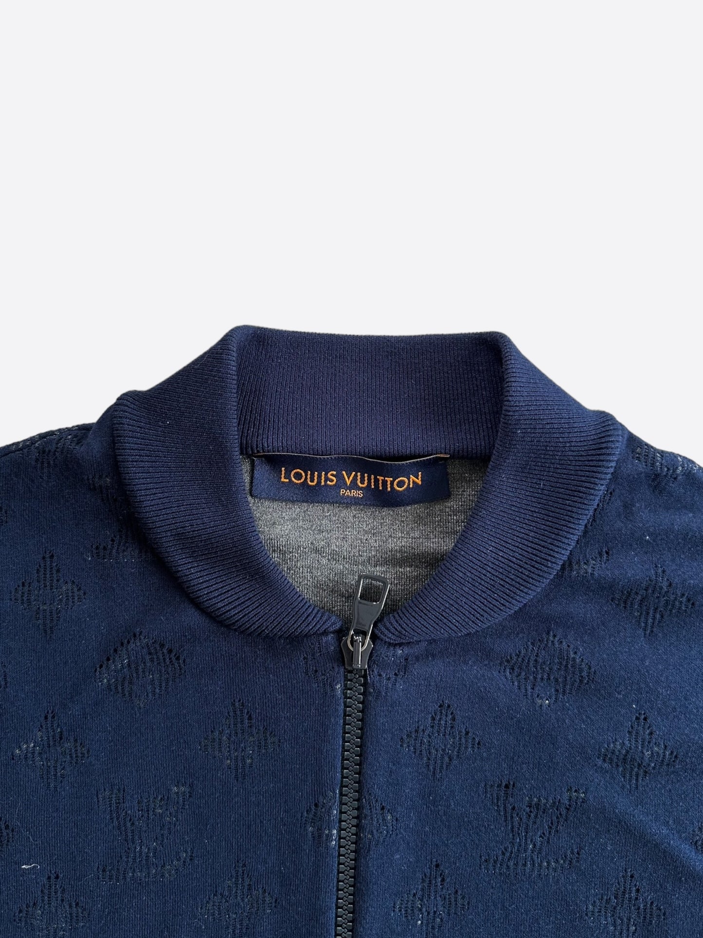 Louis Vuitton Navy Monogram Zip Up Jacket