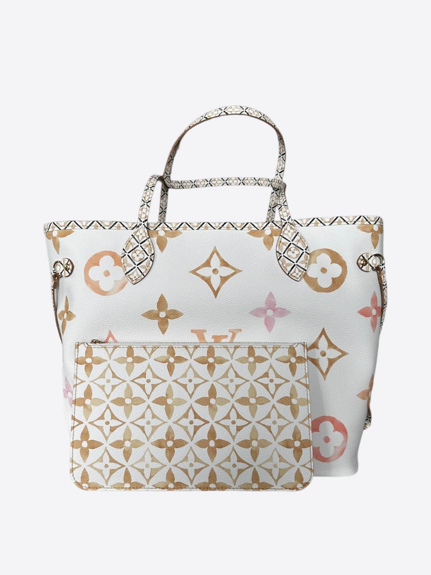 Louis Vuitton Beige Crafty Monogram Neverfull MM