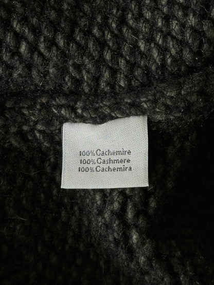 Hermes Grey Knit Cashmere Zip Up Cardigan