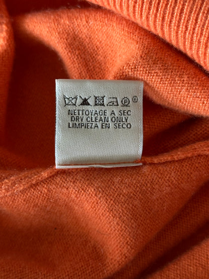 Hermes Orange Cashmere Quarter Zip Sweater