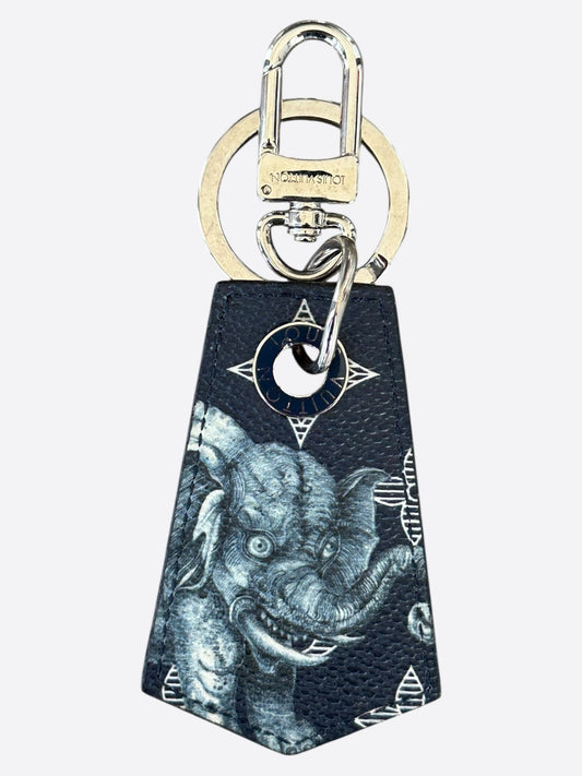 Louis Vuitton Chapman Brothers Navy & Cream Monogram Keychain