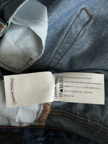 Chrome Hearts Levis Blue & Green Cross Patch Jeans