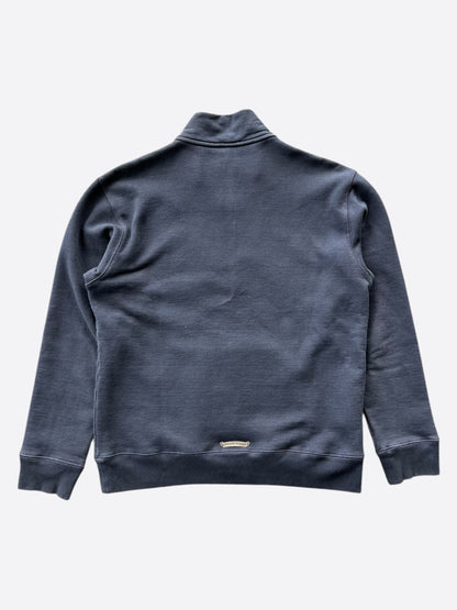 Chrome Hearts Navy & Red Triple Cross Patch Paper Jam Quarter Zip Sweater