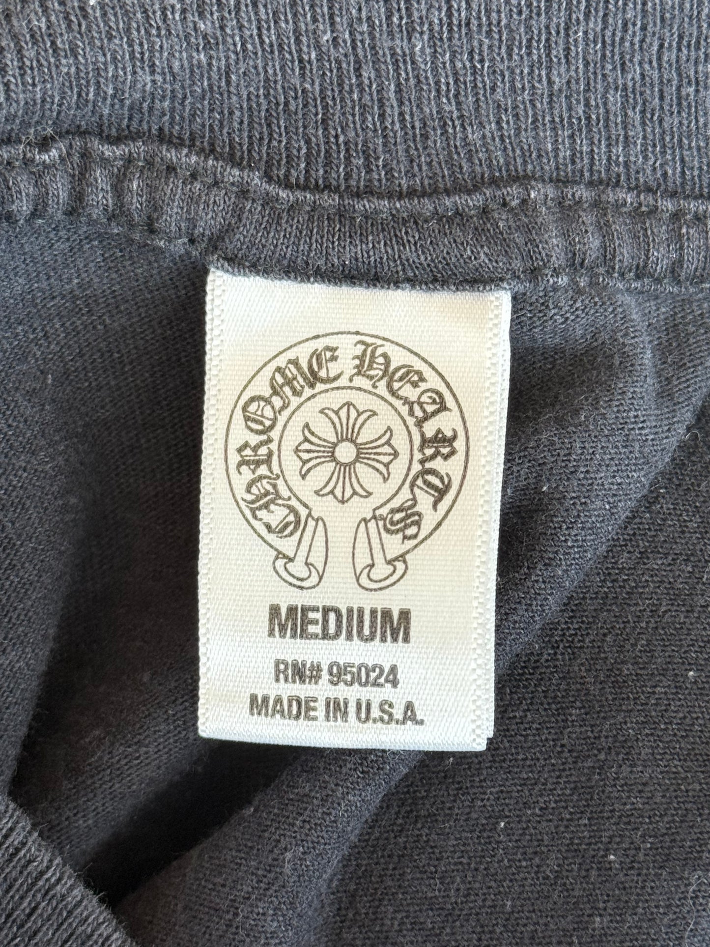 Chrome Hearts Black & White Horseshoe Cross Logo T-Shirt