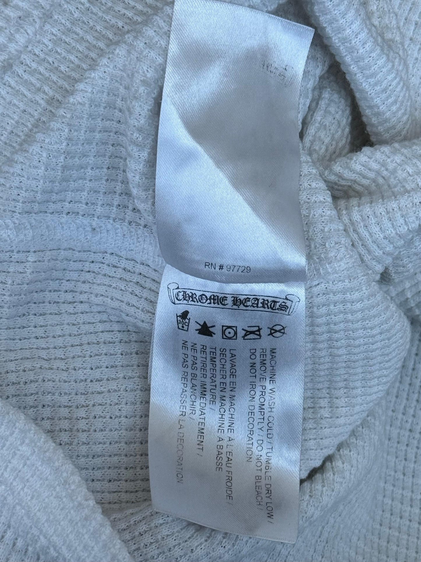 Chrome Hearts Matty Boy White Sinister Thermal Longsleeve T-Shirt
