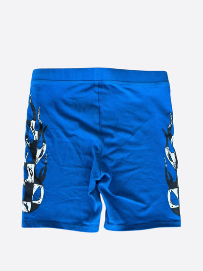 Chrome Hearts Matty Boy Blue Flame Biker Women's Shorts