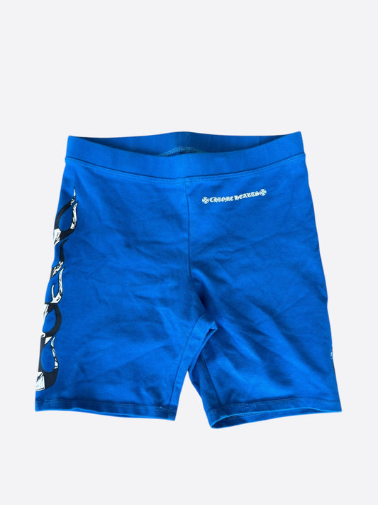 Chrome Hearts Matty Boy Blue Flame Biker Women's Shorts