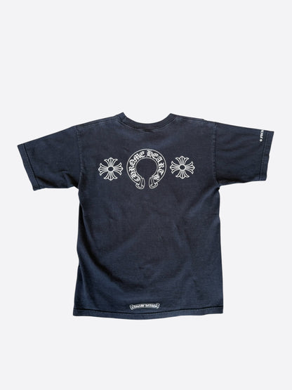 Chrome Hearts Black & White Horseshoe Cross Logo T-Shirt
