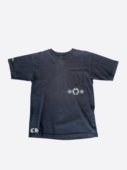 Chrome Hearts Black & White Horseshoe Cross Logo T-Shirt