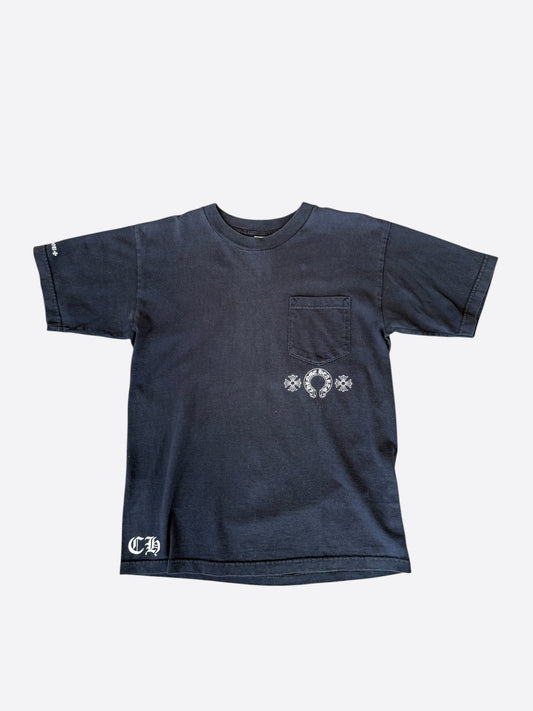 Chrome Hearts Black & White Horseshoe Cross Logo T-Shirt