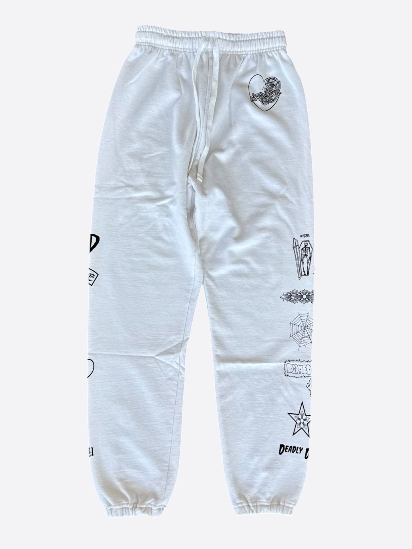 Chrome Hearts White & Black Deadly Doll Women's Sweatpants