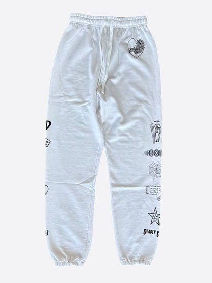 Chrome Hearts White & Black Deadly Doll Women's Sweatpants