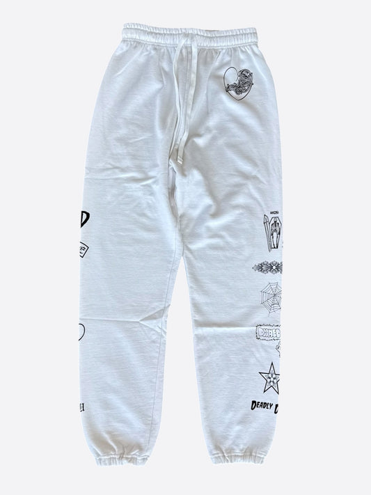 Chrome Hearts White & Black Deadly Doll Women's Sweatpants