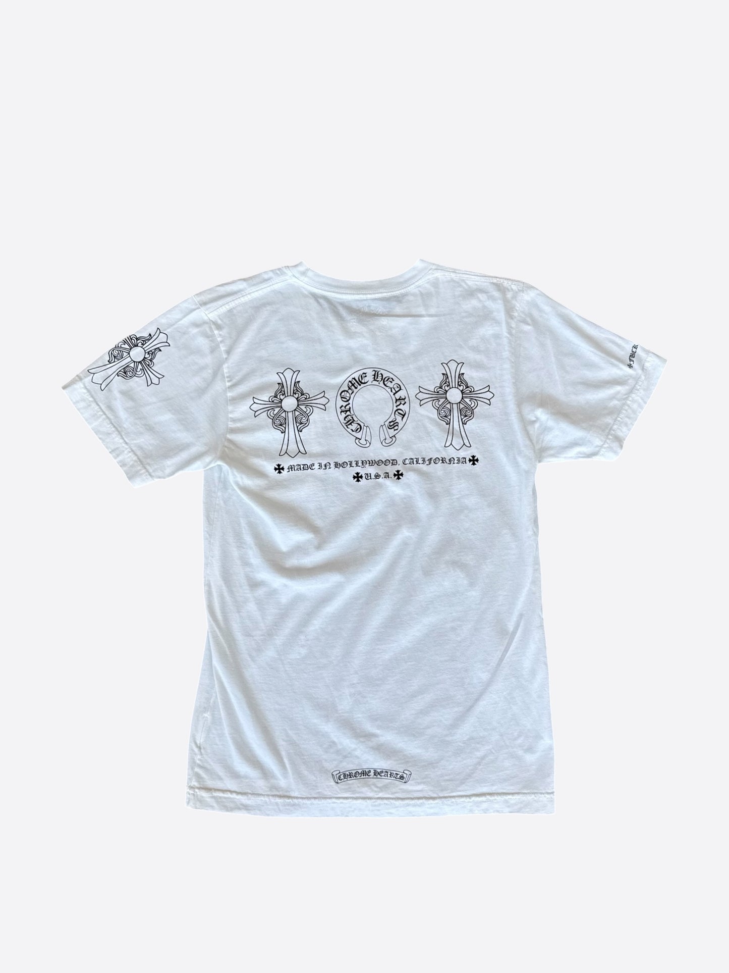 Chrome Hearts White & Black Horseshoe Logo T-Shirt