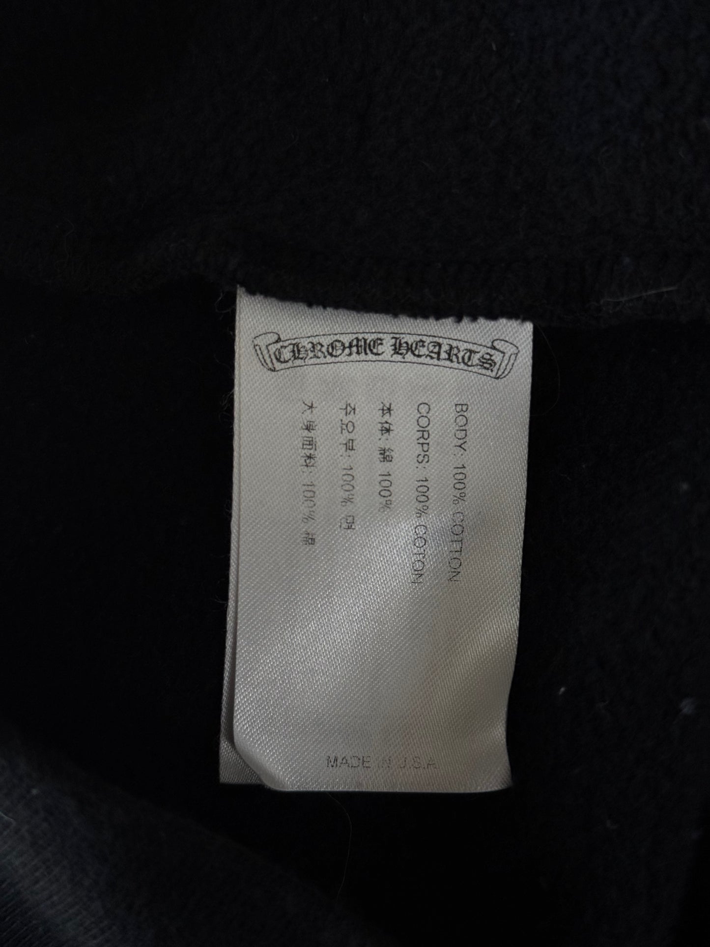 Chrome Hearts Black & White Script Logo Hoodie