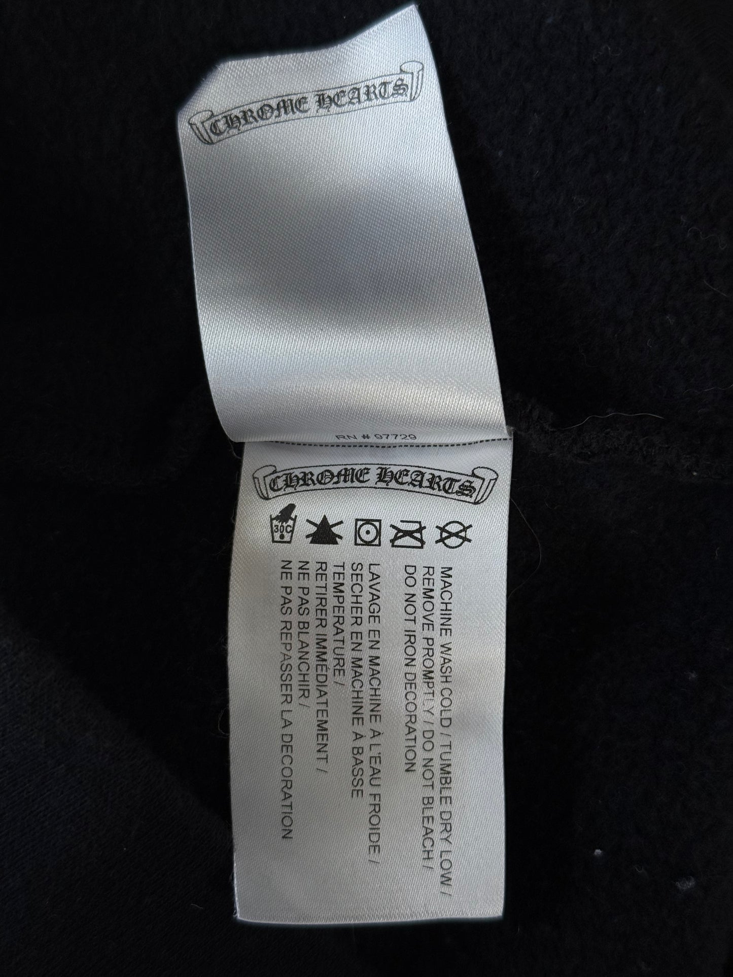 Chrome Hearts Black & White Script Logo Hoodie