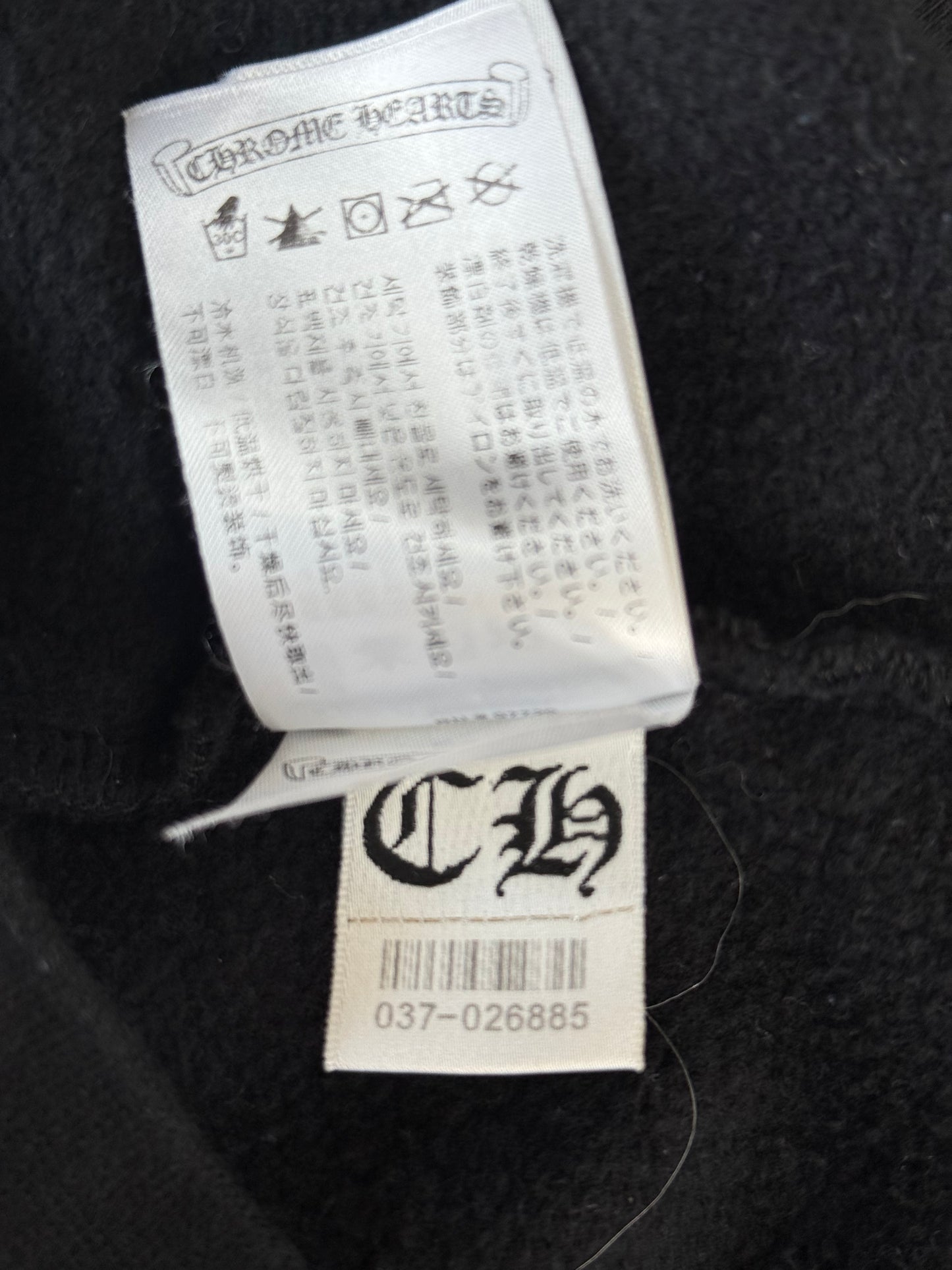Chrome Hearts Black & White Script Logo Hoodie