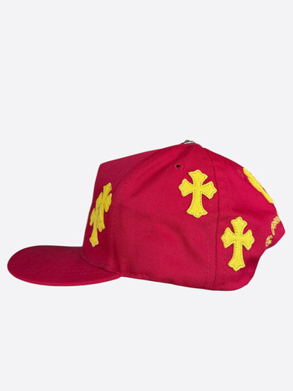 Chrome Hearts Red & Yellow Cross Patch Hat