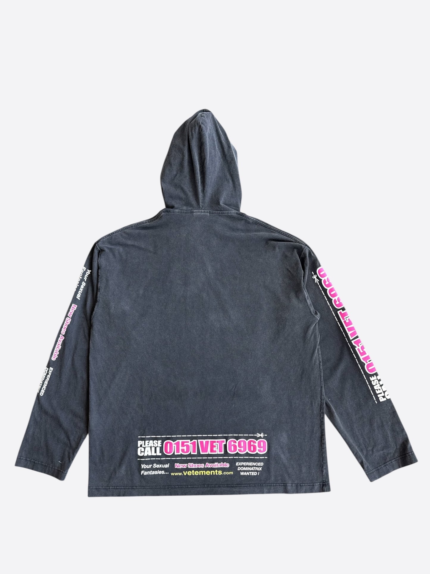 Vetements Black Dominatrix Hotline Hoodie