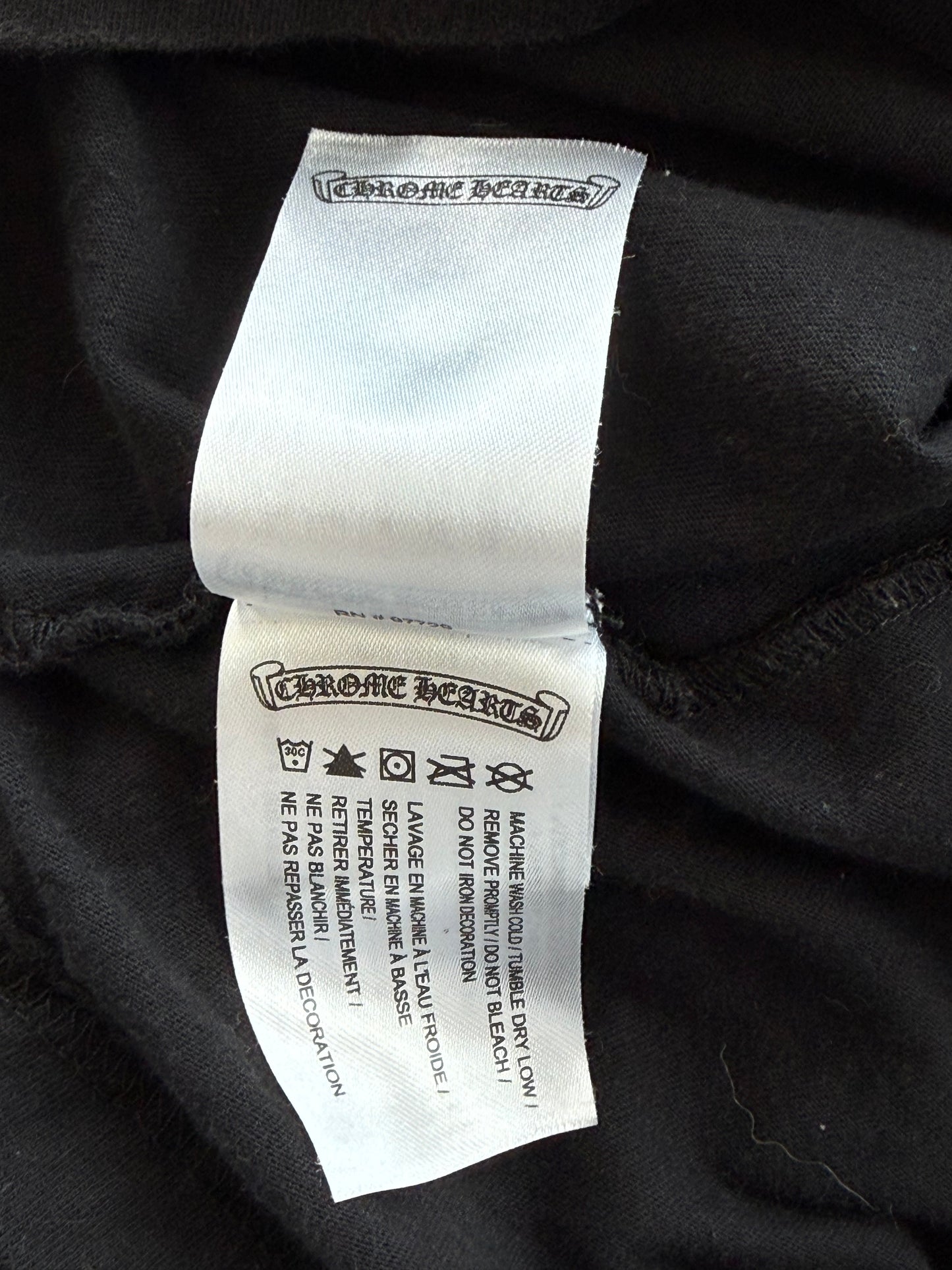 Chrome Hearts Black & White Neck Logo T-Shirt