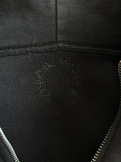 Chrome Hearts Black & Yellow Dagger Logo Zip Up Thermal Hoodie