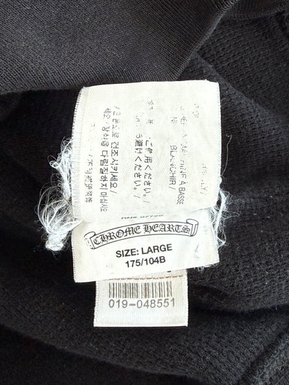 Chrome Hearts Black & Yellow Dagger Logo Zip Up Thermal Hoodie