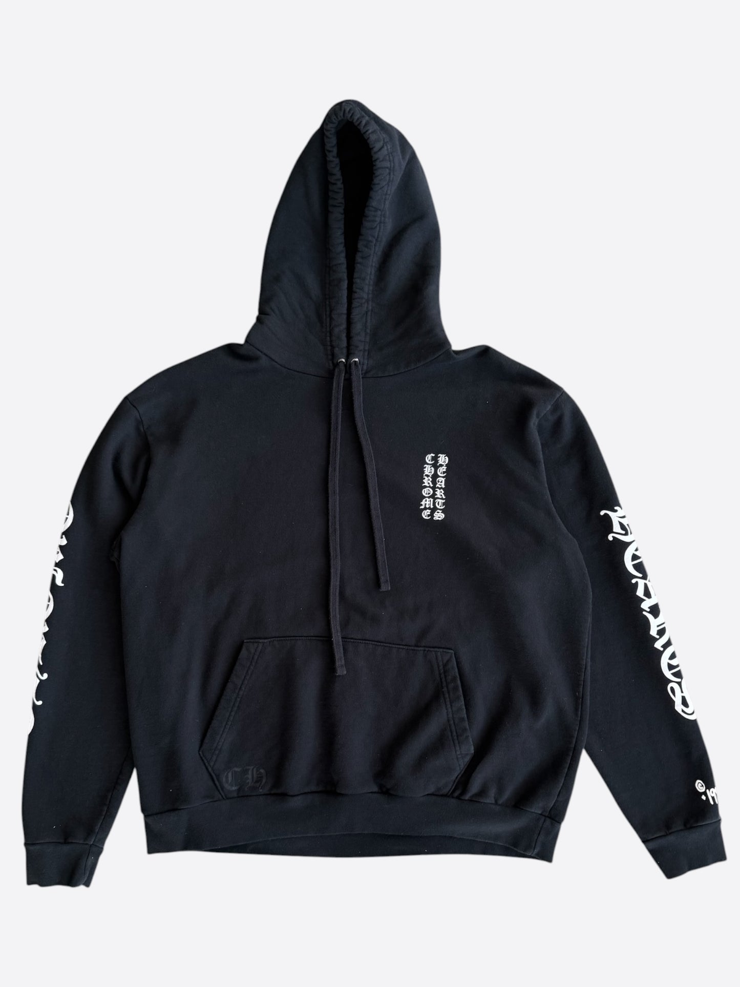 Chrome Hearts Black & White Script Logo Hoodie