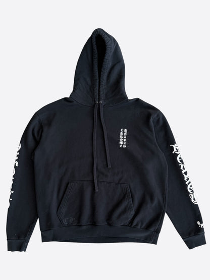 Chrome Hearts Black & White Script Logo Hoodie