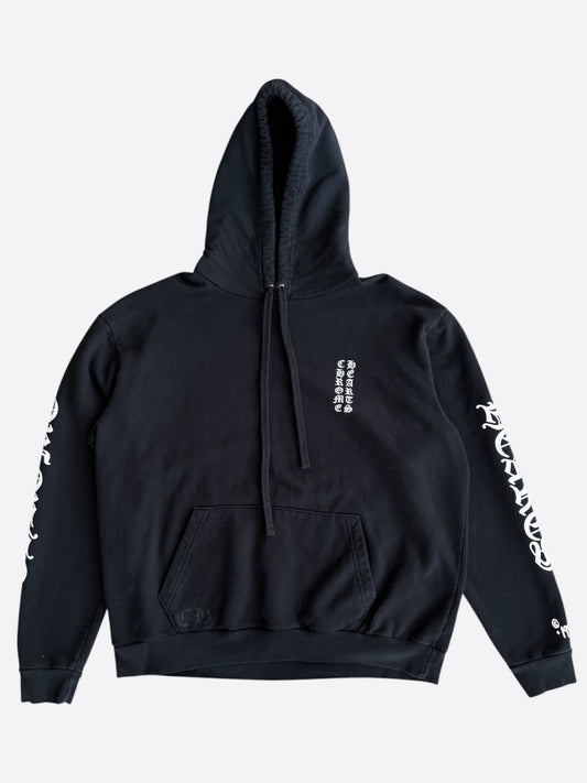 Chrome Hearts Black & White Script Logo Hoodie