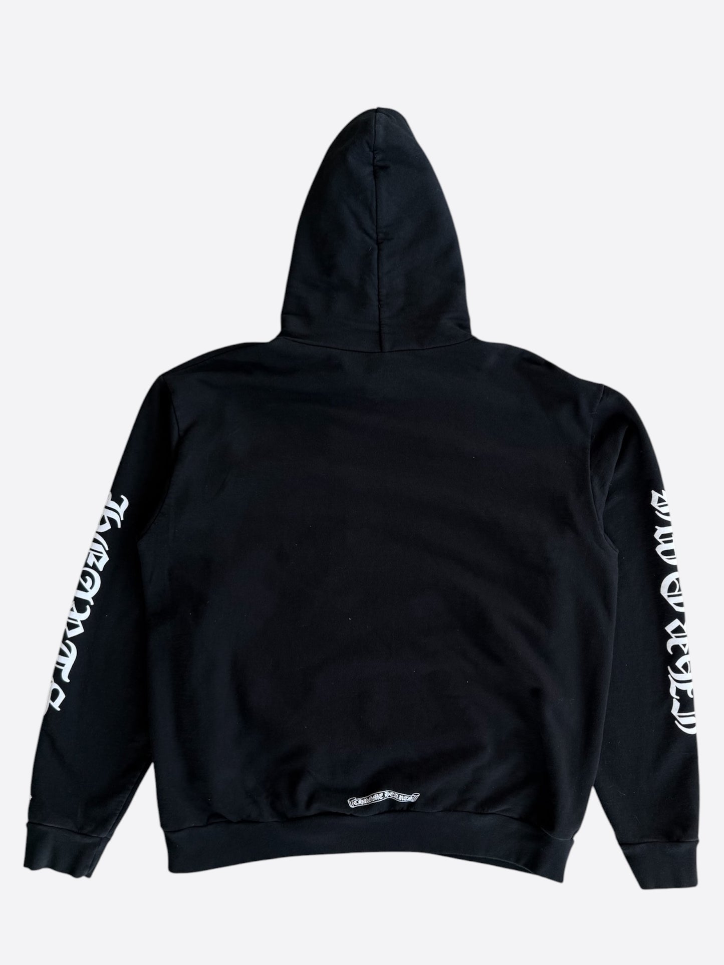 Chrome Hearts Black & White Script Logo Hoodie