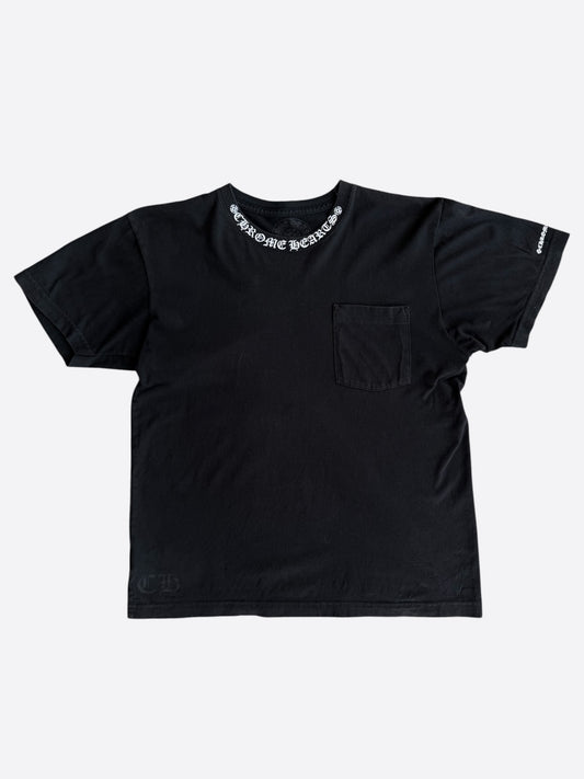 Chrome Hearts Black & White Neck Logo T-Shirt