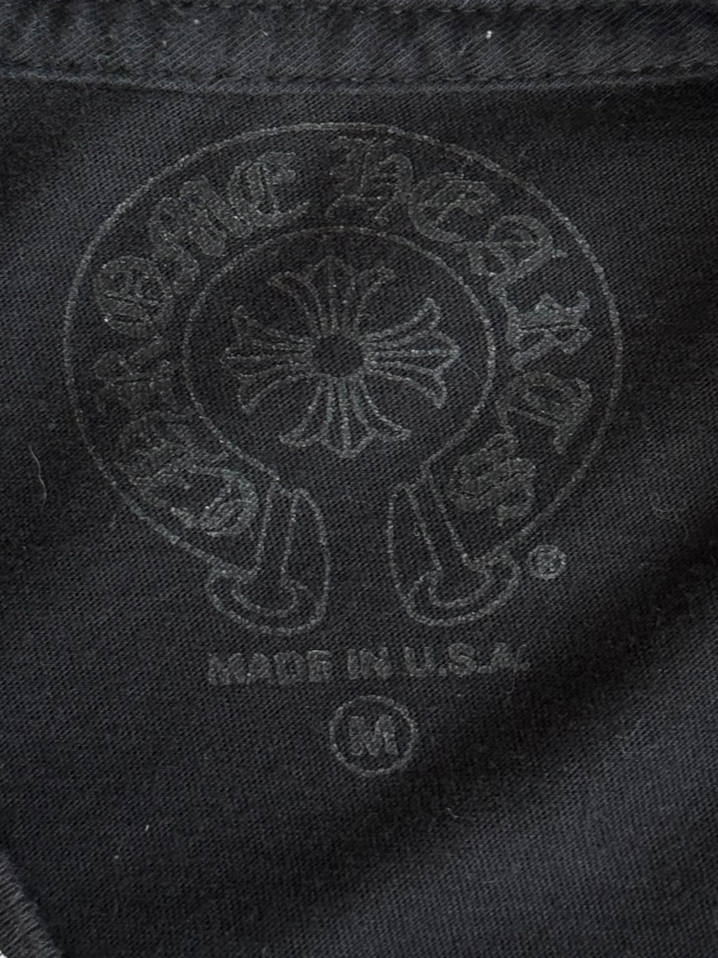 Chrome Hearts Black & White Neck Logo T-Shirt