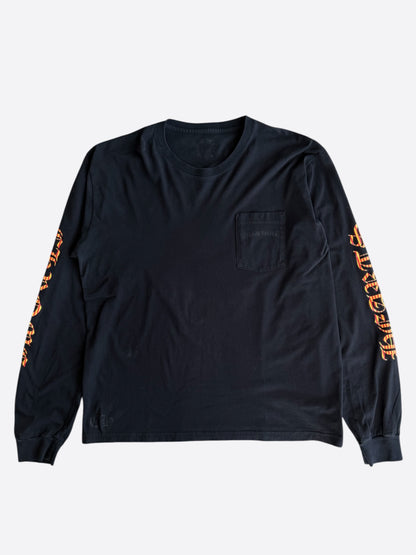 Chrome Hearts Black & Yellow Dagger Logo Longsleeve T-Shirt