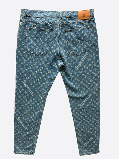 Louis Vuitton Supreme Blue Monogram Jeans