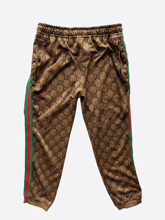 Gucci Tan Monogram Striped Track Pants