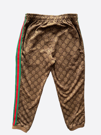 Gucci Tan Monogram Striped Track Pants