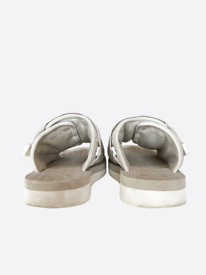 Dior Beige & White Oblique Alpha Sandals