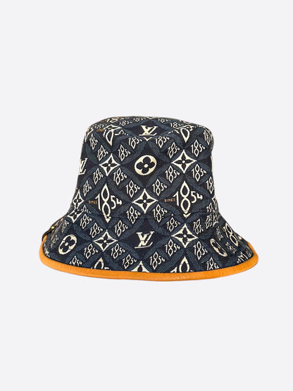 Louis Vuitton Navy & White 1854 Monogram Bucket Hat