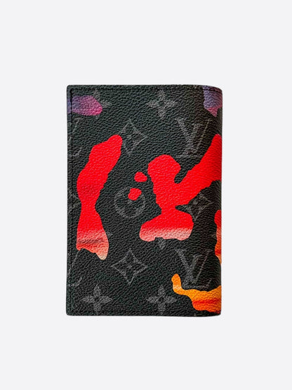 Louis Vuitton Online Exclusive Red Sunset Monogram Eclipse Passport Cover