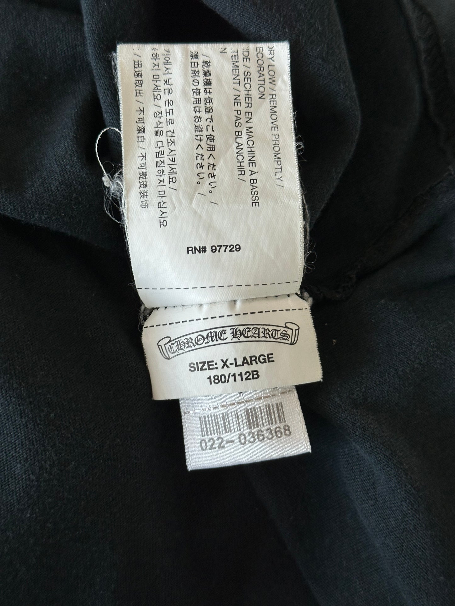 Chrome Hearts Black Gradient Dagger Logo T-Shirt