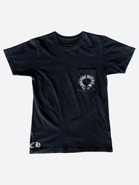 Chrome Hearts Black & White Malibu Cross Logo T-Shirt