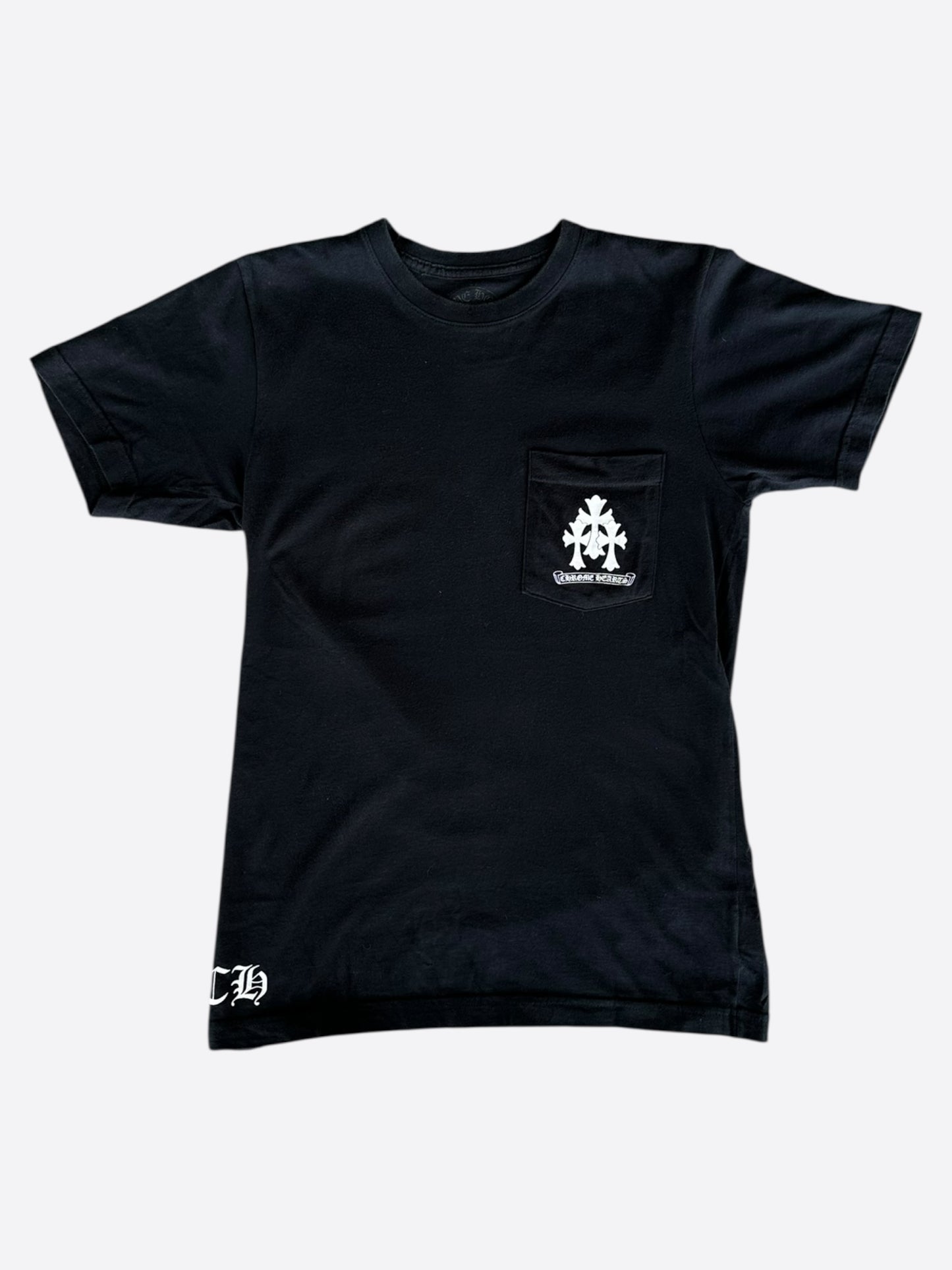 Chrome Hearts Black & White Triple Cross Logo T-Shirt