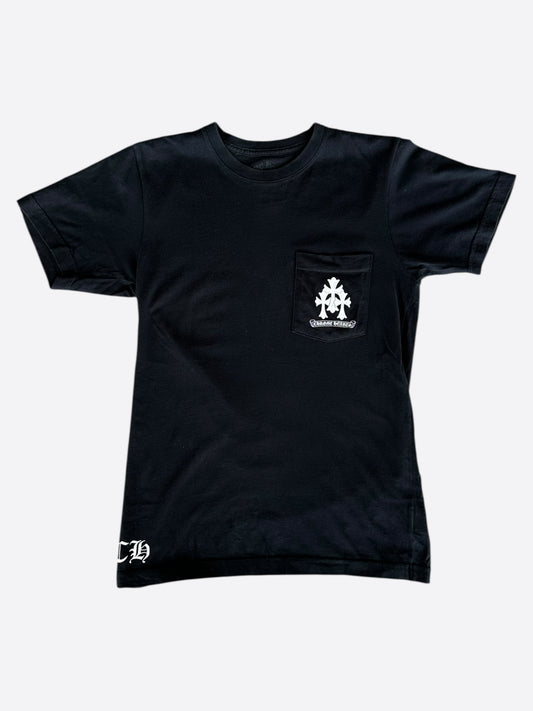Chrome Hearts Black & White Triple Cross Logo T-Shirt